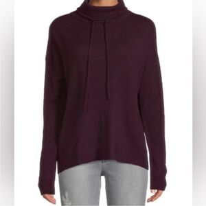 Amicale Cashmere‎ Cowl Neck Sweater Burgundy XS
